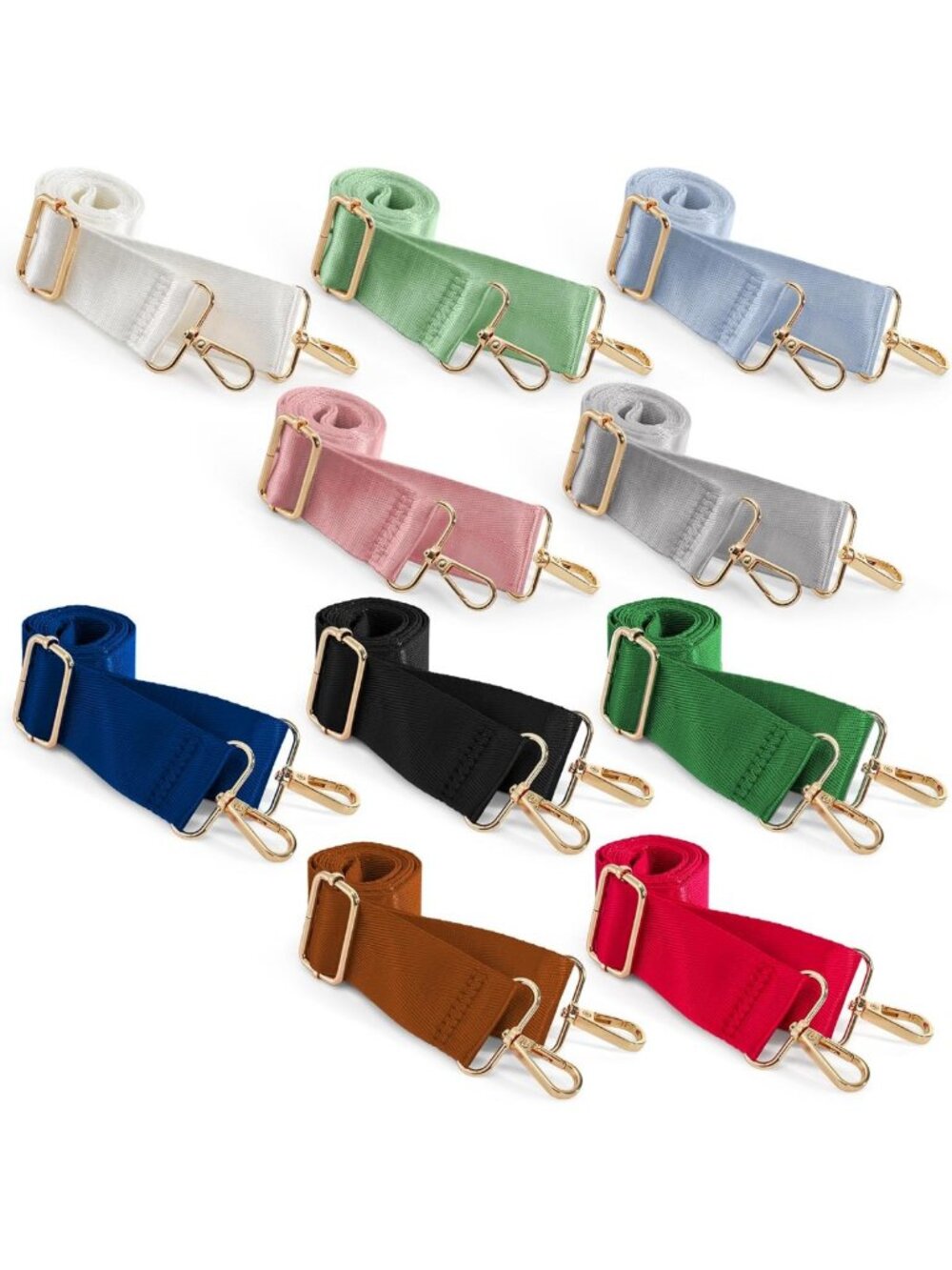 10 Adjustable Wide Purse Straps - 1.5" Crossbody & Tote Bag Extenders (10
